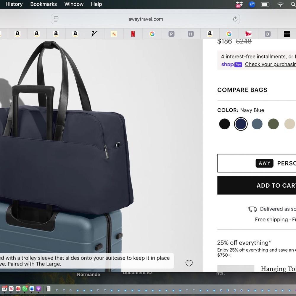 AWAY premium luggage --  The Weekender